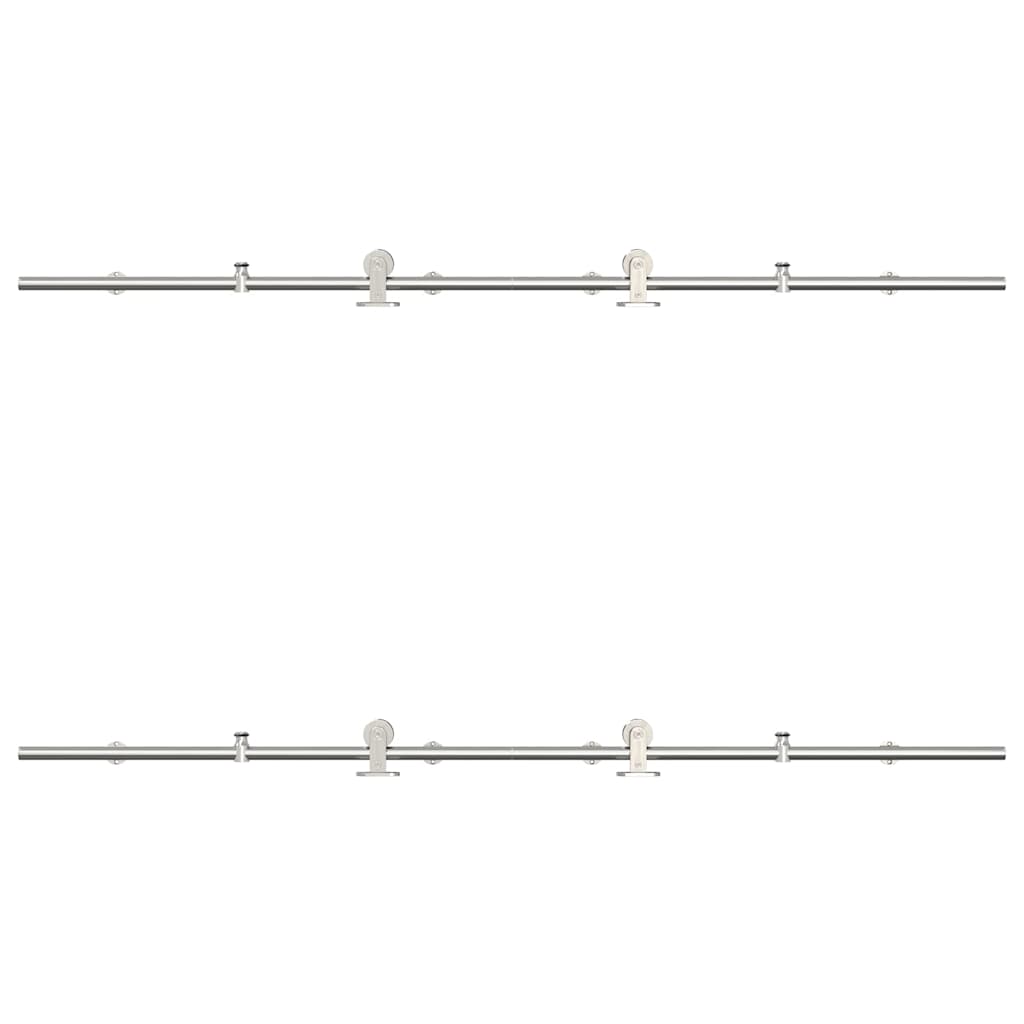 vidaXL Μηχανισμός Συρόμενης Μεσόπορτας Ασημί 200 εκ. Ανοξείδωτο Ατσάλι