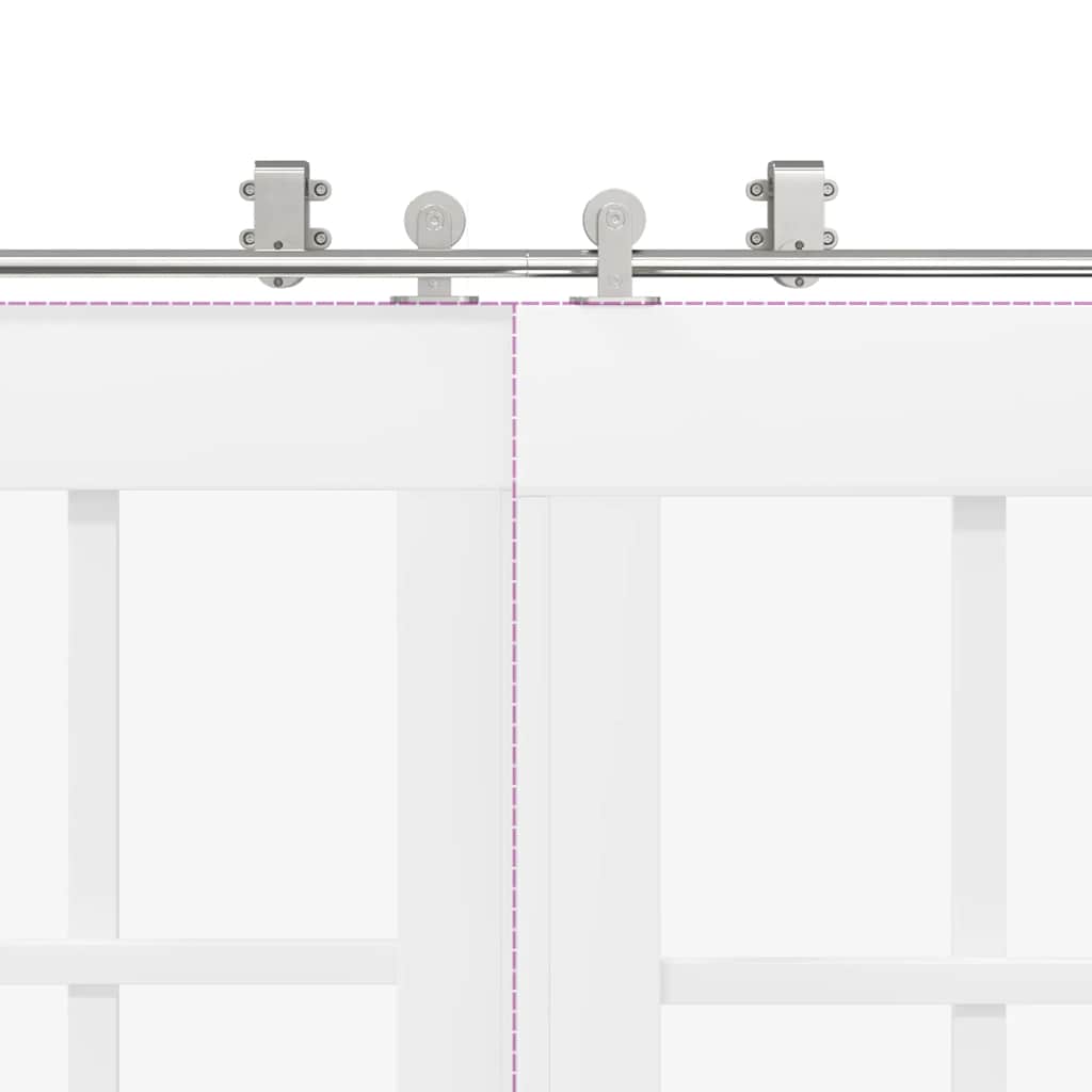 vidaXL Μηχανισμός Συρόμενης Μεσόπορτας Ασημί 200 εκ. Ανοξείδωτο Ατσάλι