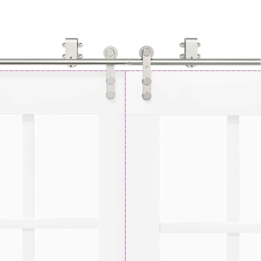 vidaXL Μηχανισμός Συρόμενης Μεσόπορτας Ασημί 183 εκ. Ανοξείδωτο Ατσάλι