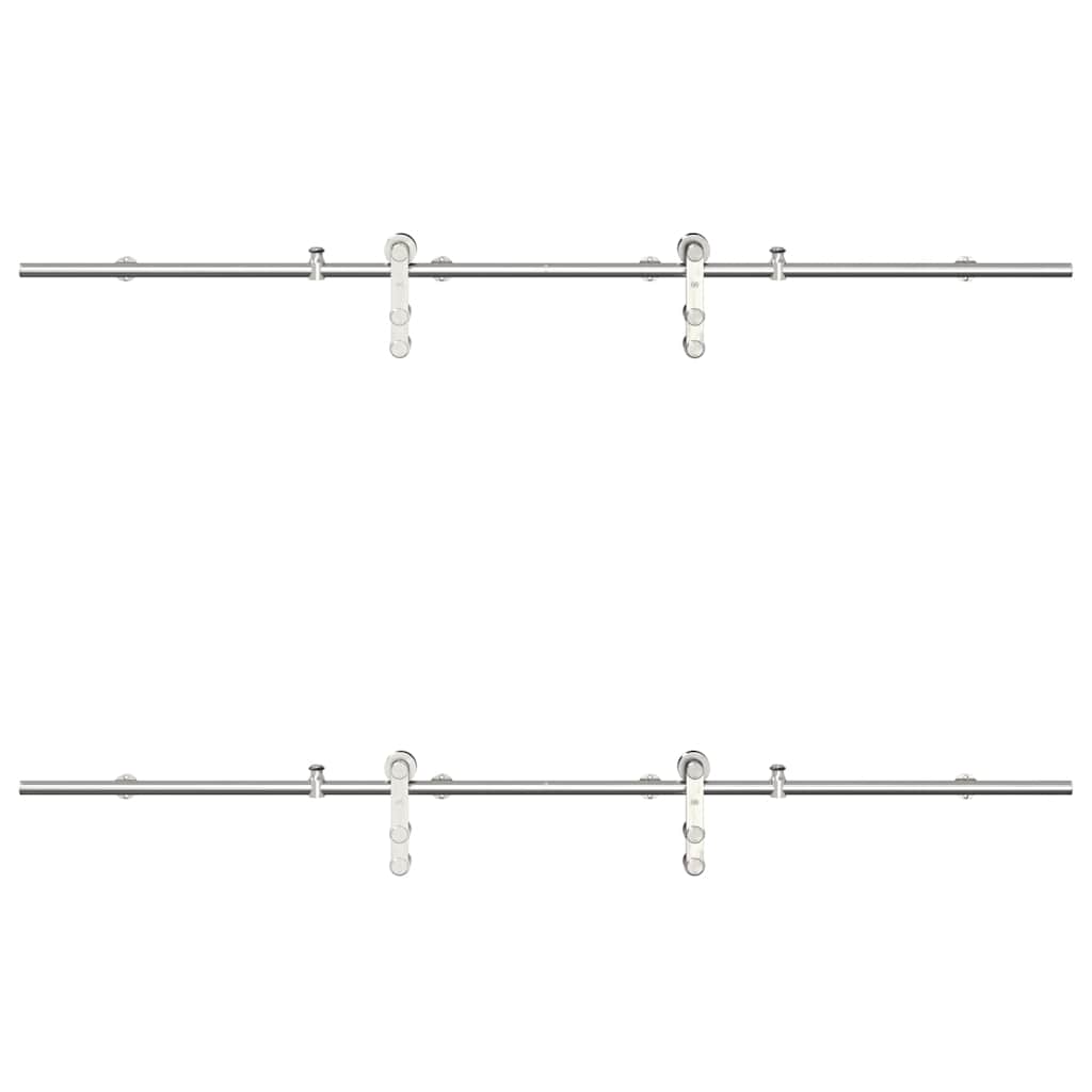 vidaXL Μηχανισμός Συρόμενης Μεσόπορτας Ασημί 200 εκ. Ανοξείδωτο Ατσάλι