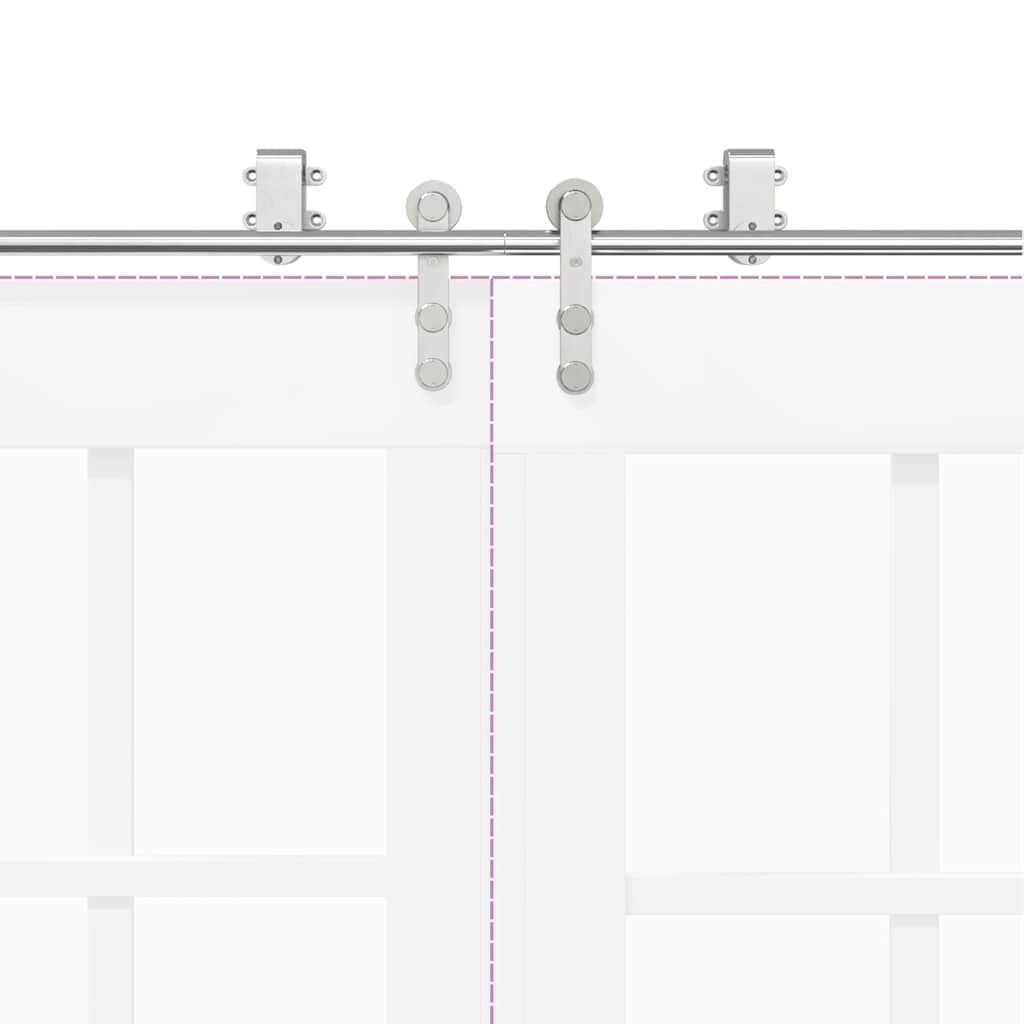 vidaXL Μηχανισμός Συρόμενης Μεσόπορτας Ασημί 200 εκ. Ανοξείδωτο Ατσάλι