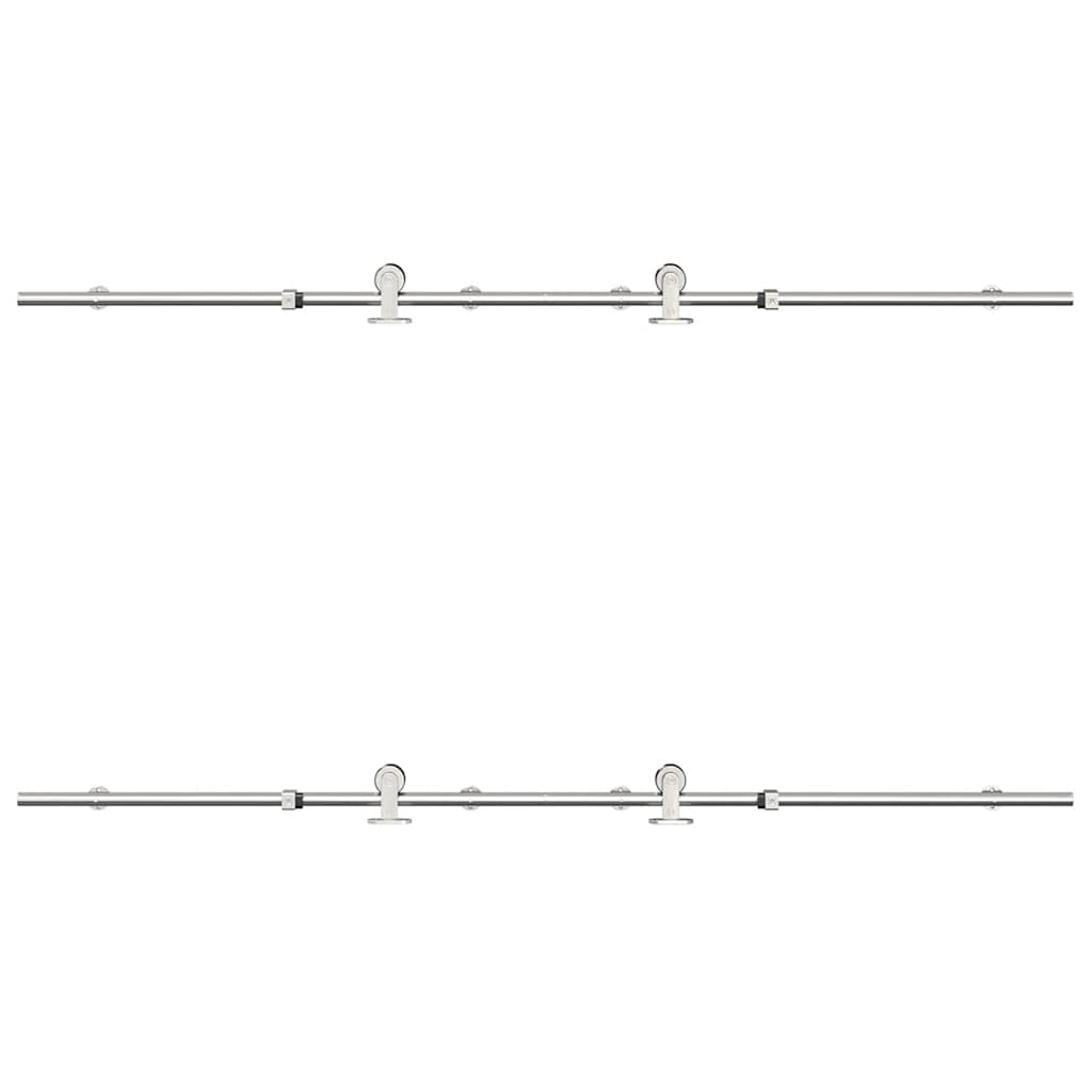 vidaXL Μηχανισμός Συρόμενης Μεσόπορτας Ασημί 183 εκ. Ανοξείδωτο Ατσάλι