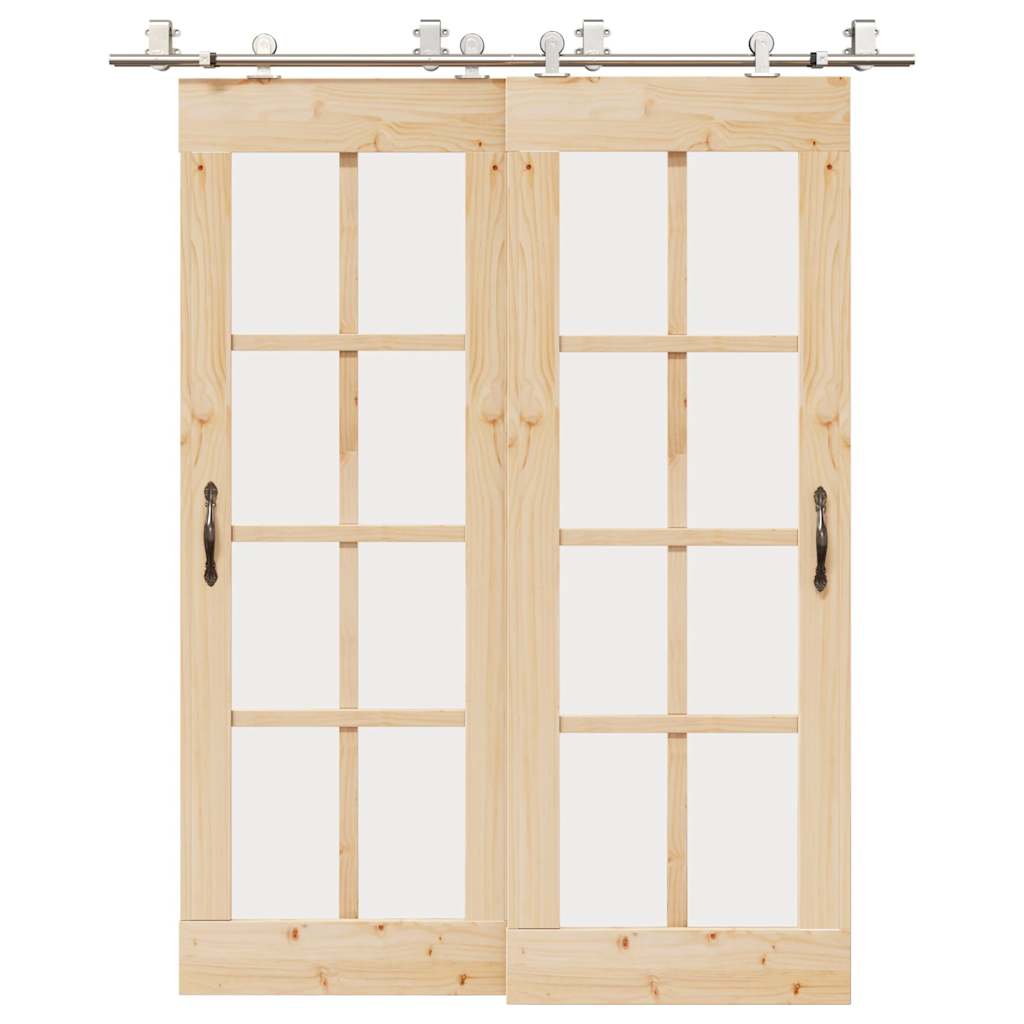 vidaXL Μηχανισμός Συρόμενης Μεσόπορτας Ασημί 183 εκ. Ανοξείδωτο Ατσάλι