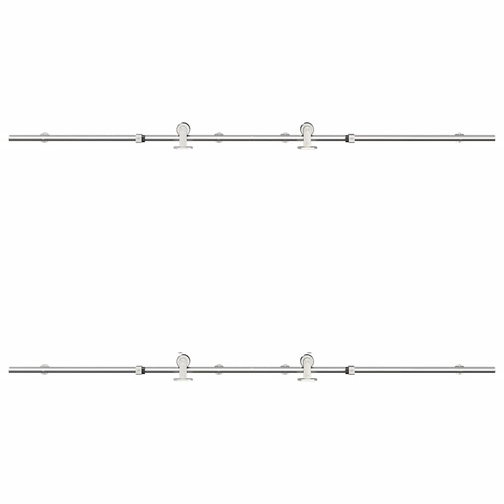 vidaXL Μηχανισμός Συρόμενης Μεσόπορτας Ασημί 200 εκ. Ανοξείδωτο Ατσάλι