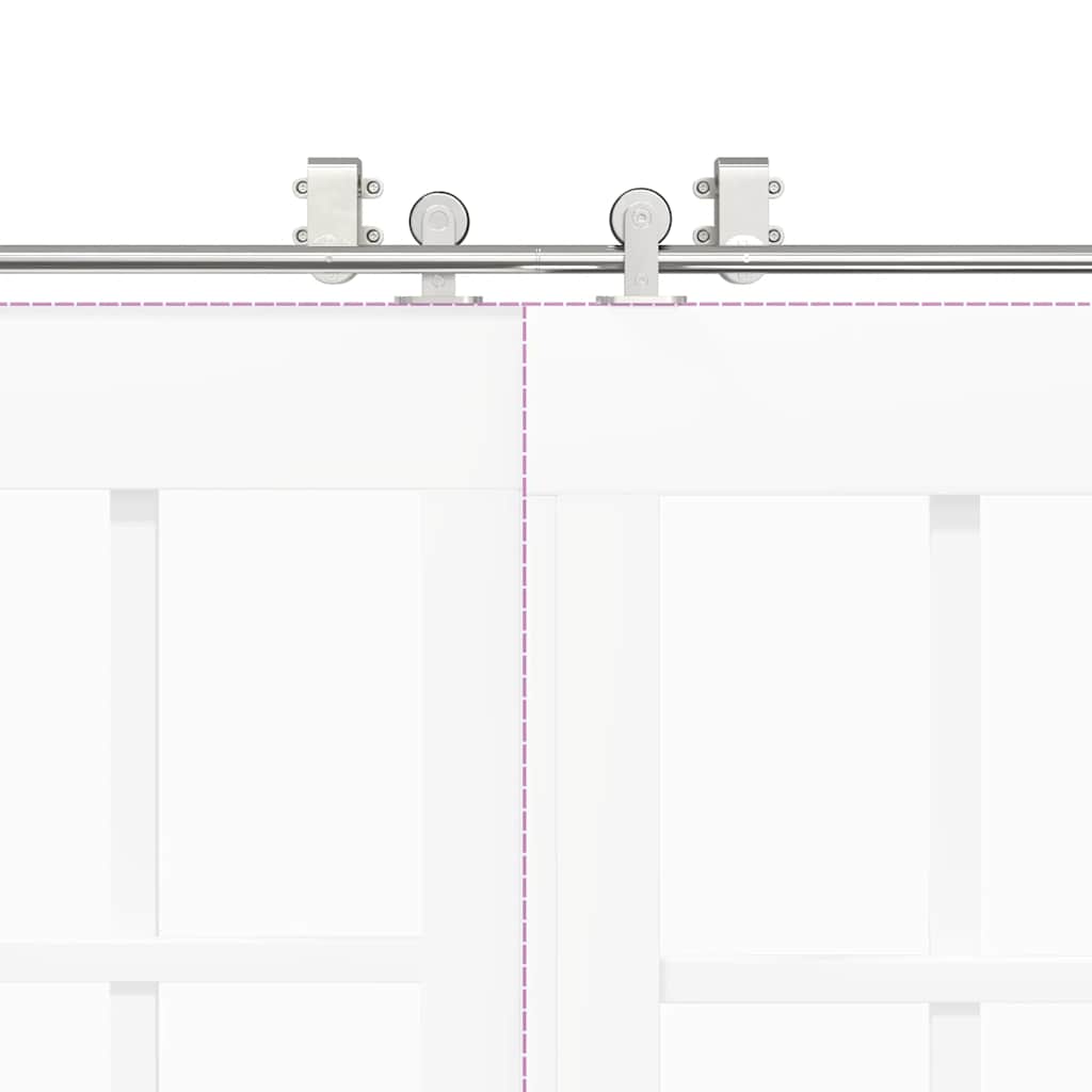 vidaXL Μηχανισμός Συρόμενης Μεσόπορτας Ασημί 200 εκ. Ανοξείδωτο Ατσάλι