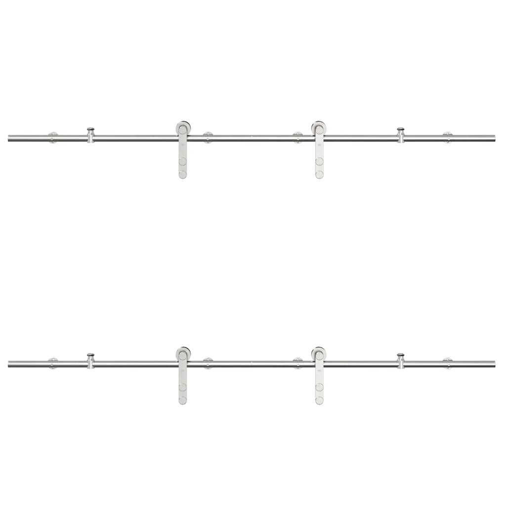 vidaXL Μηχανισμός Συρόμενης Μεσόπορτας Ασημί 183 εκ. Ανοξείδωτο Ατσάλι