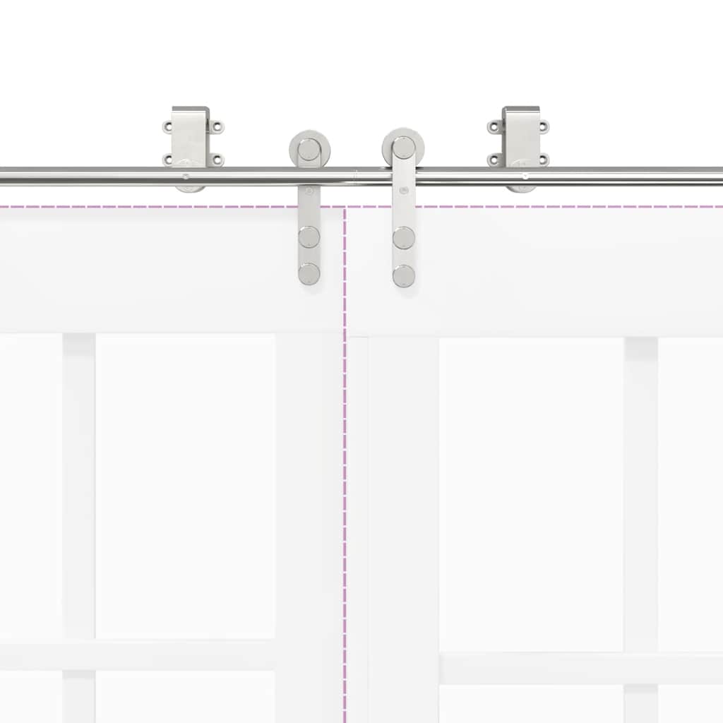 vidaXL Μηχανισμός Συρόμενης Μεσόπορτας Ασημί 183 εκ. Ανοξείδωτο Ατσάλι