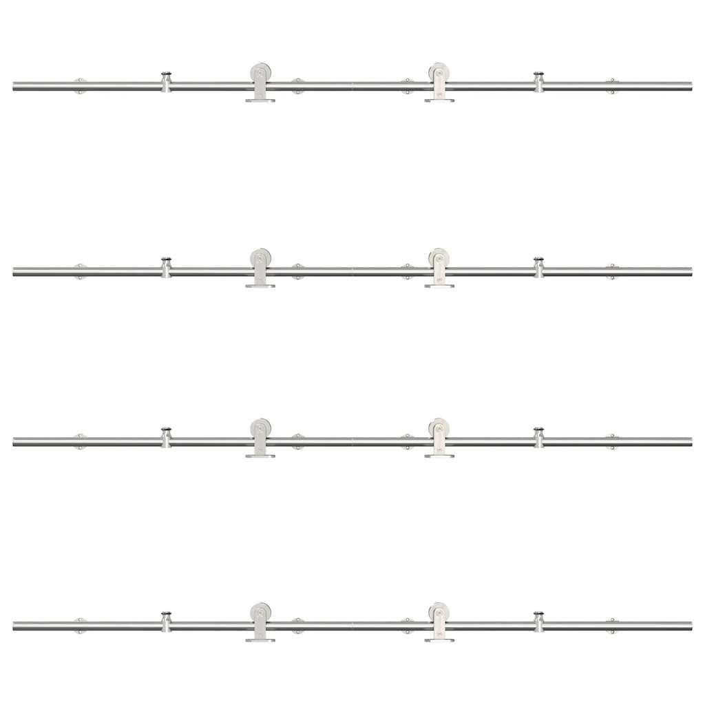 vidaXL Μηχανισμός Συρόμενης Μεσόπορτας Ασημί 366 εκ. Ανοξείδωτο Ατσάλι