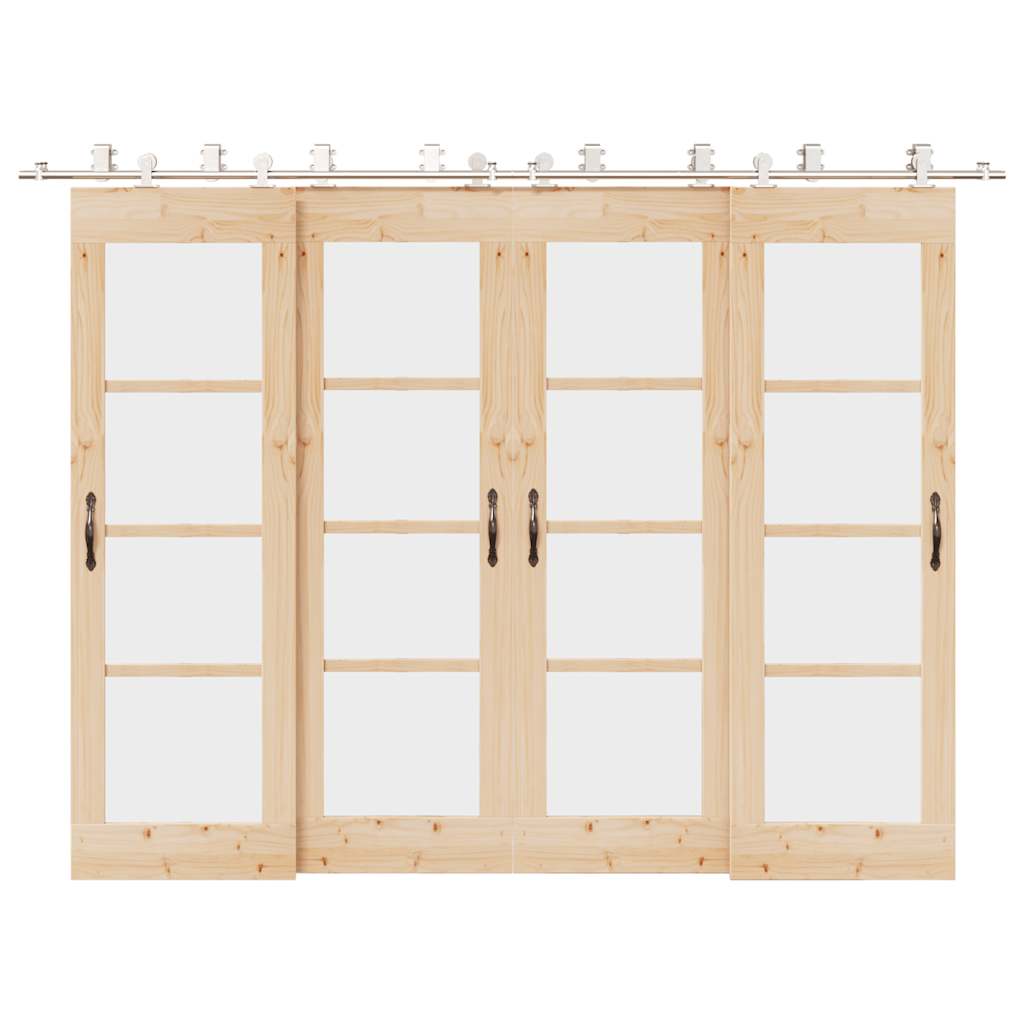 vidaXL Μηχανισμός Συρόμενης Μεσόπορτας Ασημί 366 εκ. Ανοξείδωτο Ατσάλι