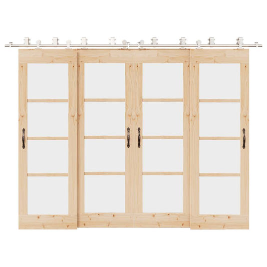 vidaXL Μηχανισμός Συρόμενης Μεσόπορτας Ασημί 366 εκ. Ανοξείδωτο Ατσάλι