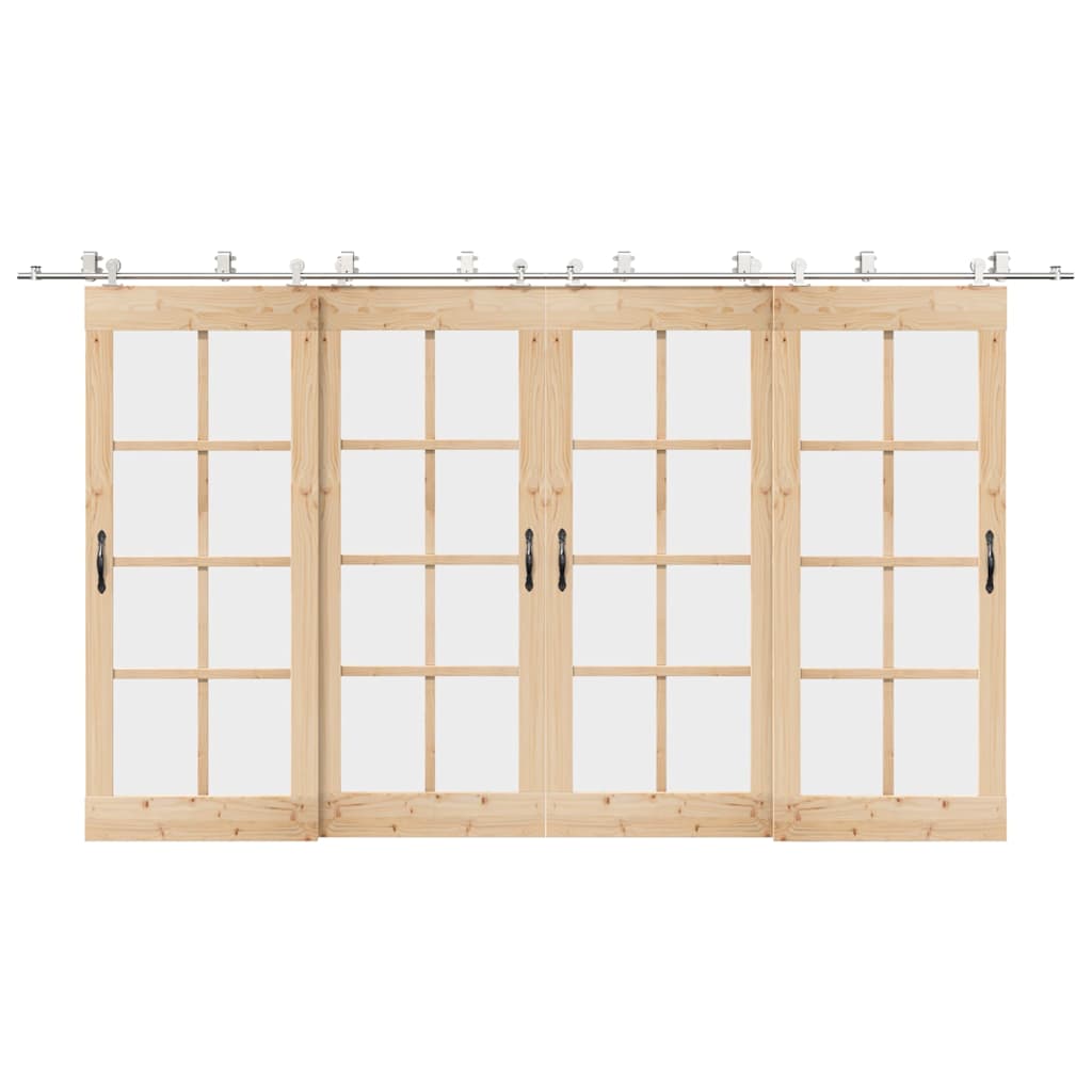 vidaXL Μηχανισμός Συρόμενης Μεσόπορτας Ασημί 400 εκ. Ανοξείδωτο Ατσάλι