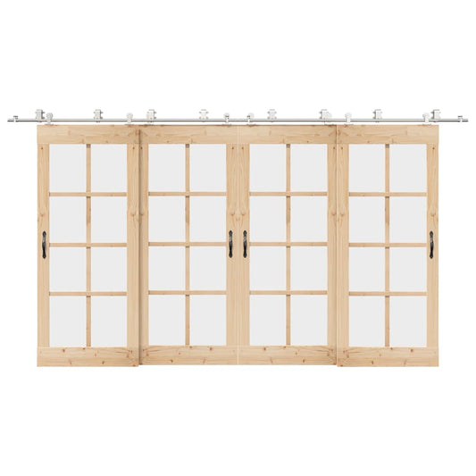 vidaXL Μηχανισμός Συρόμενης Μεσόπορτας Ασημί 400 εκ. Ανοξείδωτο Ατσάλι