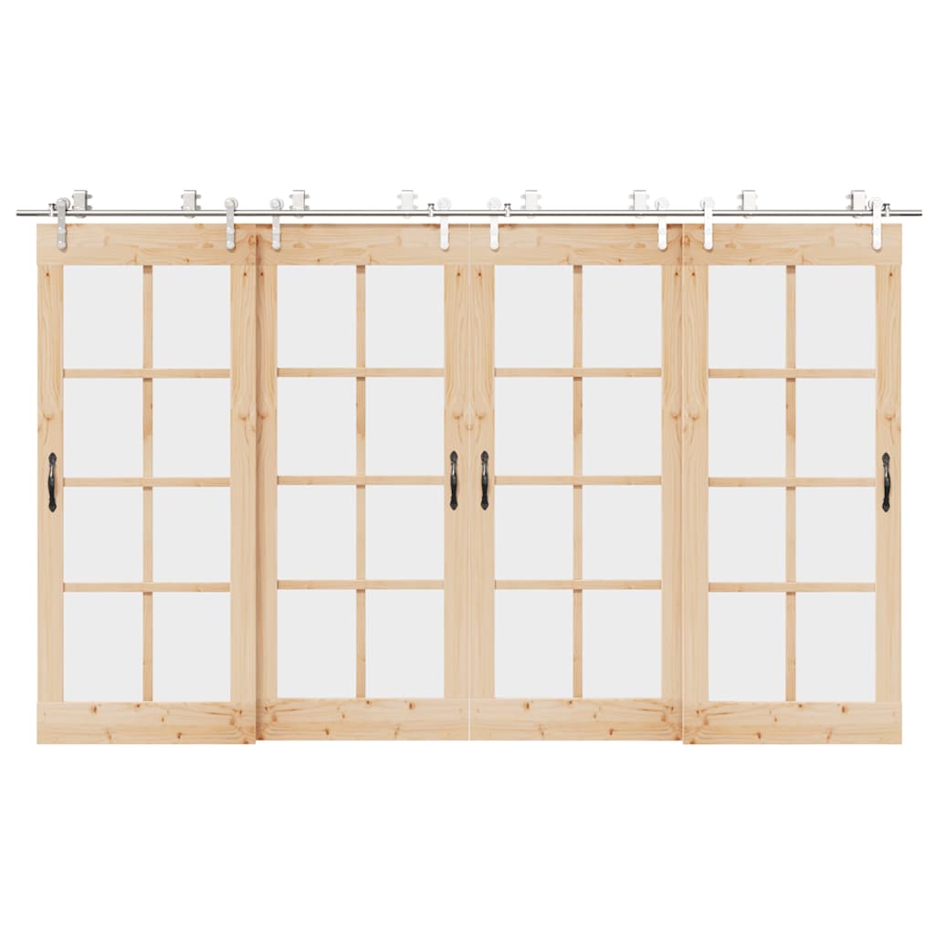 vidaXL Μηχανισμός Συρόμενης Μεσόπορτας Ασημί 366 εκ. Ανοξείδωτο Ατσάλι