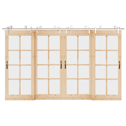 vidaXL Μηχανισμός Συρόμενης Μεσόπορτας Ασημί 366 εκ. Ανοξείδωτο Ατσάλι