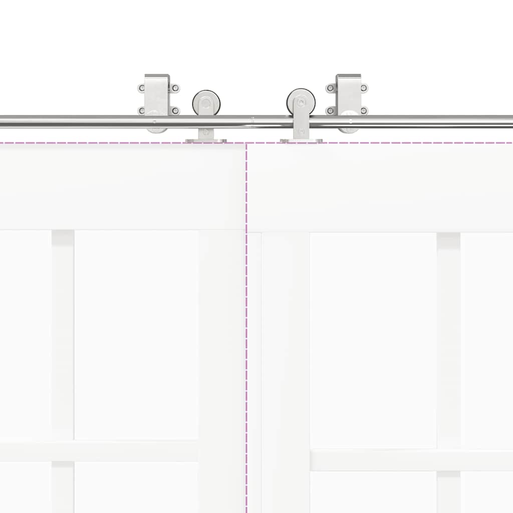 vidaXL Μηχανισμός Συρόμενης Μεσόπορτας Ασημί 366 εκ. Ανοξείδωτο Ατσάλι