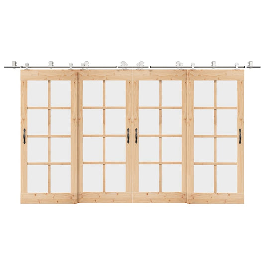 vidaXL Μηχανισμός Συρόμενης Μεσόπορτας Ασημί 400 εκ. Ανοξείδωτο Ατσάλι