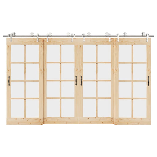 vidaXL Μηχανισμός Συρόμενης Μεσόπορτας Ασημί 366 εκ. Ανοξείδωτο Ατσάλι