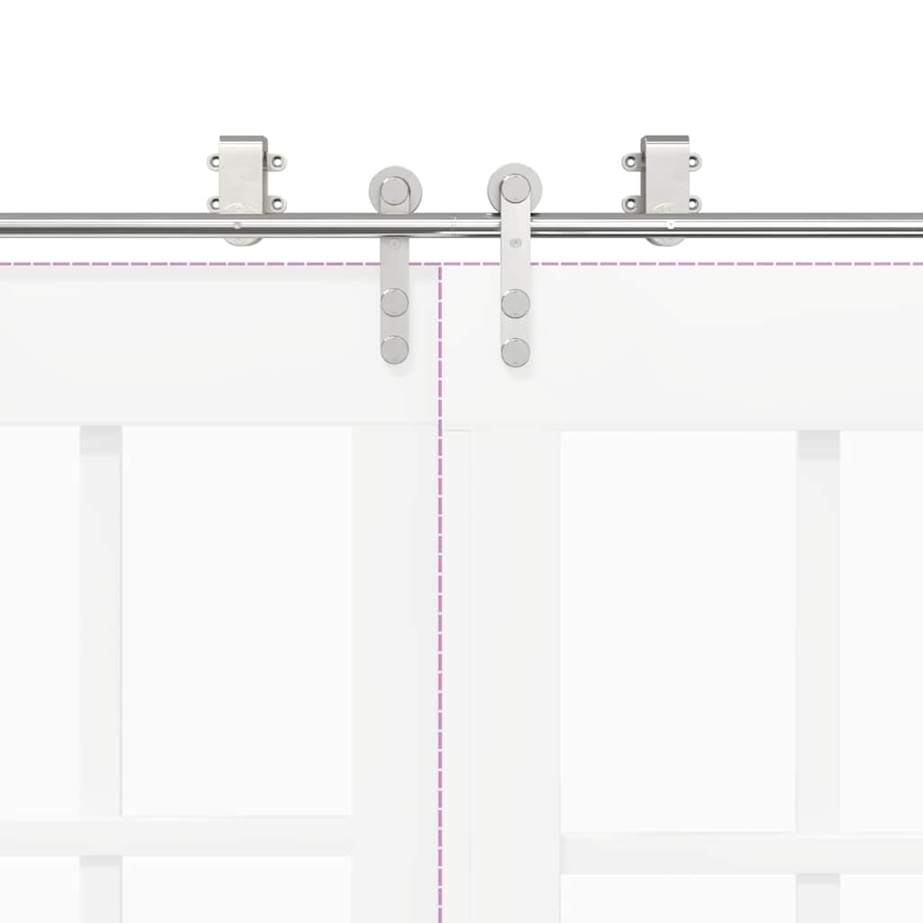 vidaXL Μηχανισμός Συρόμενης Μεσόπορτας Ασημί 400 εκ. Ανοξείδωτο Ατσάλι