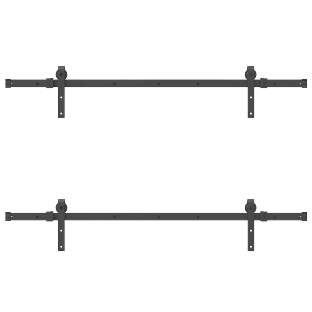 vidaXL Μηχανισμός Συρόμενης Μεσόπορτας Μαύρος 305 εκ. Ατσάλινος