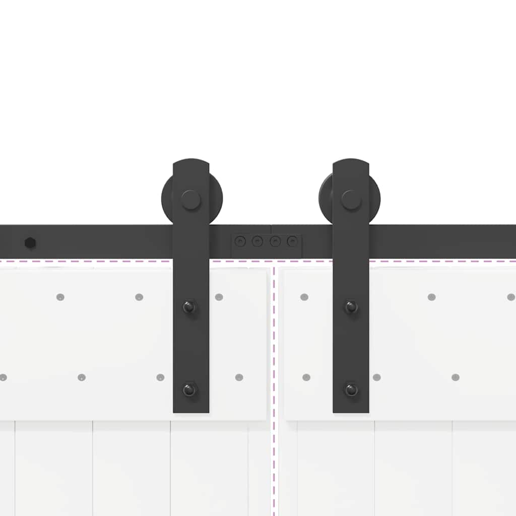 vidaXL Μηχανισμός Συρόμενης Μεσόπορτας Μαύρος 366 εκ. Ατσάλινος