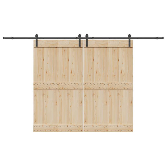 vidaXL Μηχανισμός Συρόμενης Μεσόπορτας Μαύρος 366 εκ. Ατσάλινος