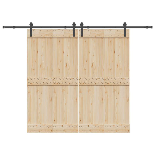 vidaXL Μηχανισμός Συρόμενης Μεσόπορτας Μαύρος 305 εκ. Ατσάλινος