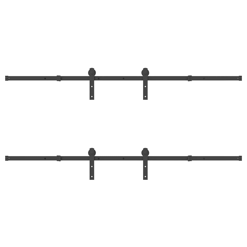 vidaXL Μηχανισμός Συρόμενης Μεσόπορτας Μαύρος 427 εκ. Ατσάλινος