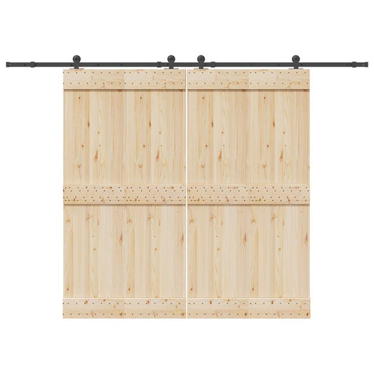 vidaXL Μηχανισμός Συρόμενης Μεσόπορτας Μαύρος 305 εκ. Ατσάλινος