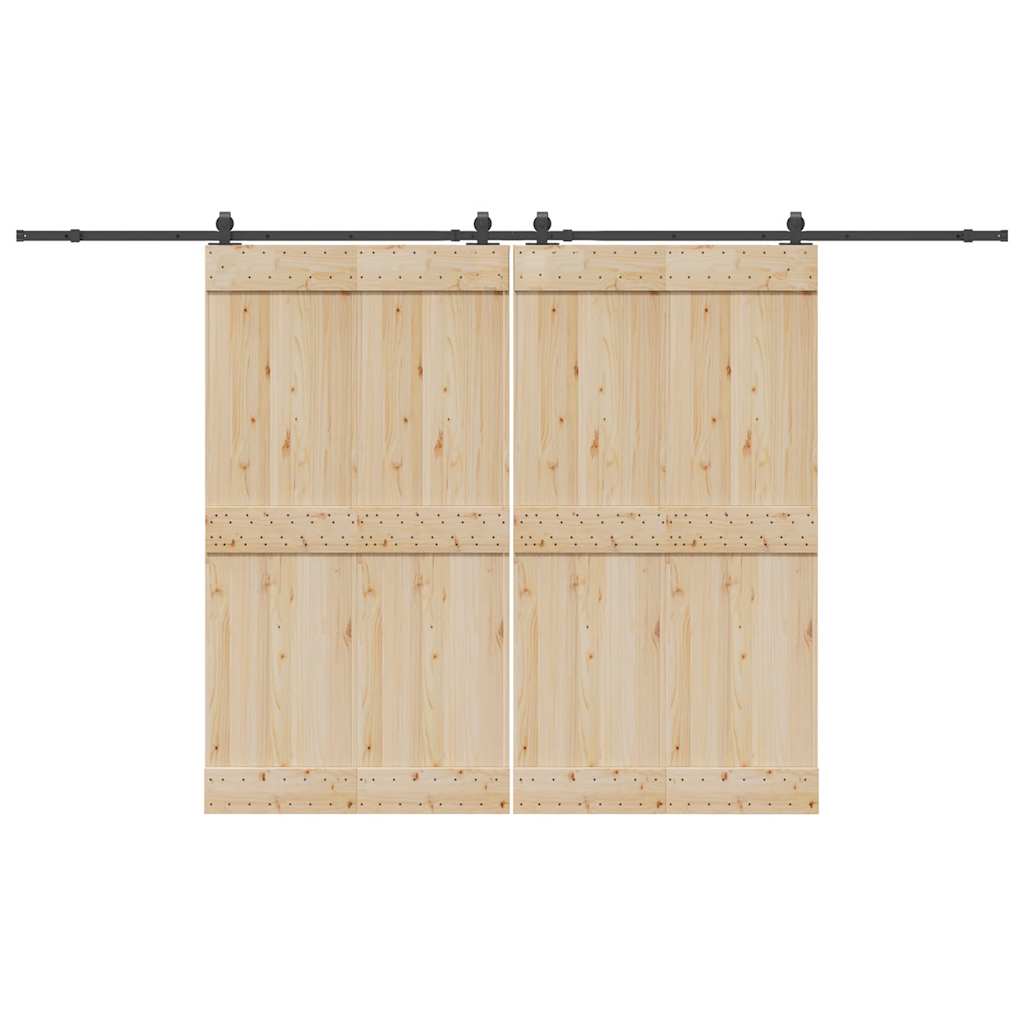 vidaXL Μηχανισμός Συρόμενης Μεσόπορτας Μαύρος 366 εκ. Ατσάλινος