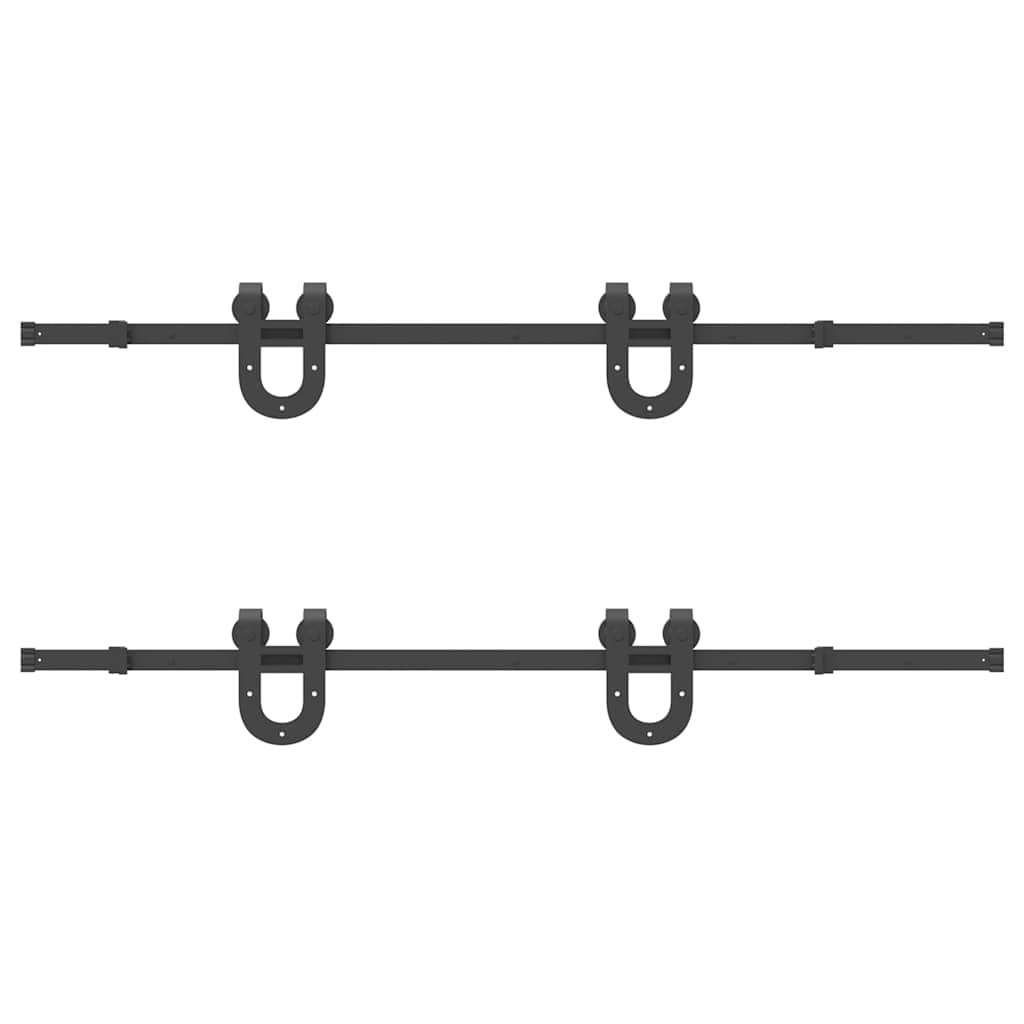 vidaXL Μηχανισμός Συρόμενης Μεσόπορτας Μαύρος 366 εκ. Ατσάλινος