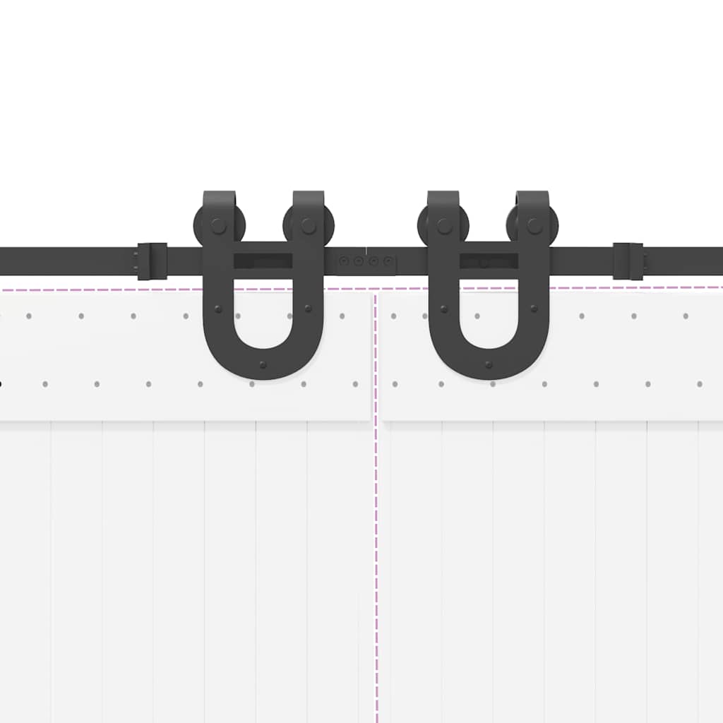 vidaXL Μηχανισμός Συρόμενης Μεσόπορτας Μαύρος 366 εκ. Ατσάλινος