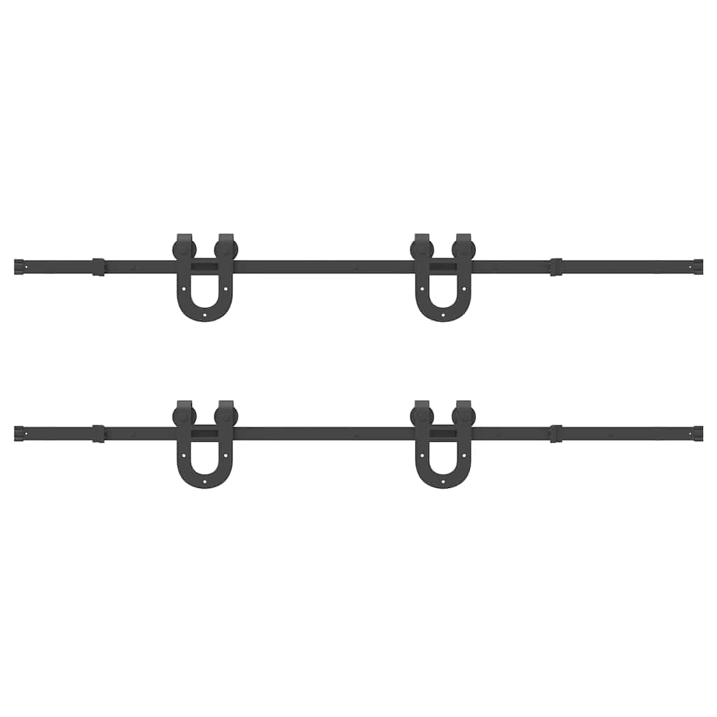 vidaXL Μηχανισμός Συρόμενης Μεσόπορτας Μαύρος 400 εκ. Ατσάλινος