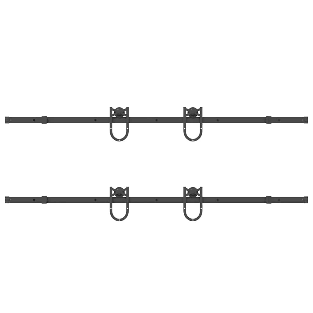 vidaXL Μηχανισμός Συρόμενης Μεσόπορτας Μαύρος 400 εκ. Ατσάλινος