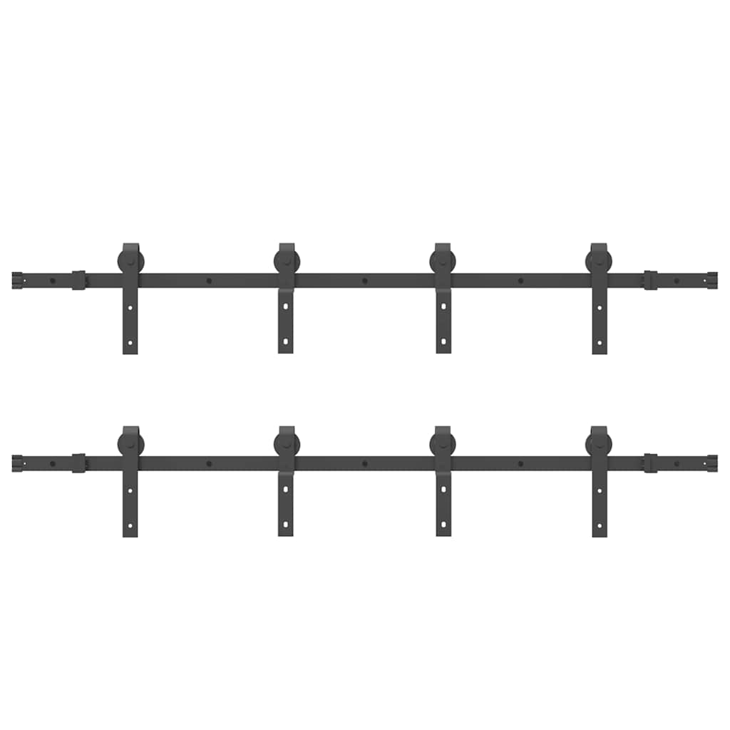 vidaXL Μηχανισμός Συρόμενης Μεσόπορτας Μαύρος 366 εκ. Ατσάλινος