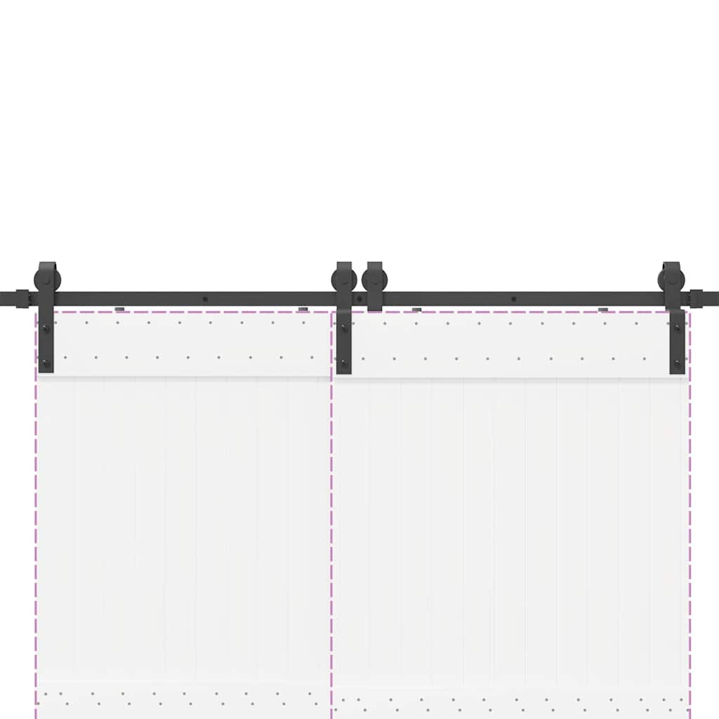 vidaXL Μηχανισμός Συρόμενης Μεσόπορτας Μαύρος 366 εκ. Ατσάλινος