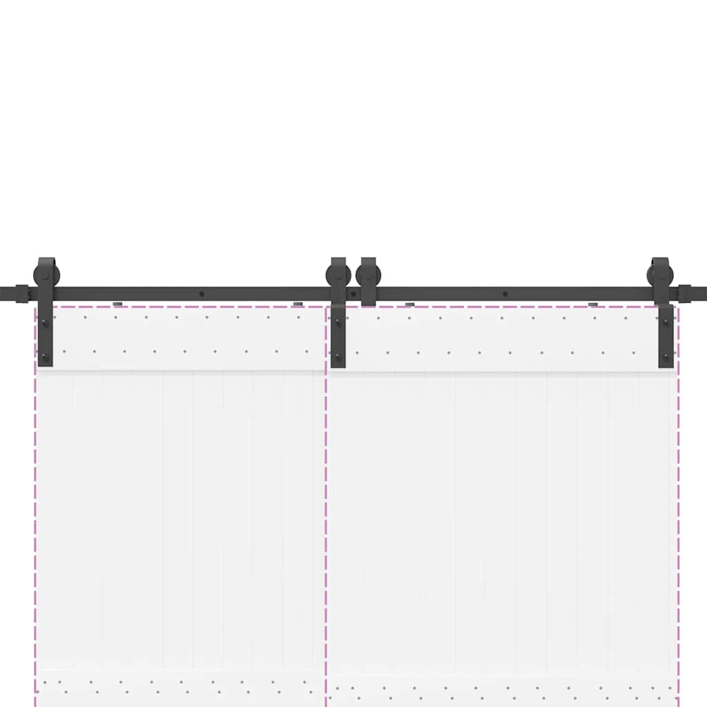 vidaXL Μηχανισμός Συρόμενης Μεσόπορτας Μαύρος 400 εκ. Ατσάλινος