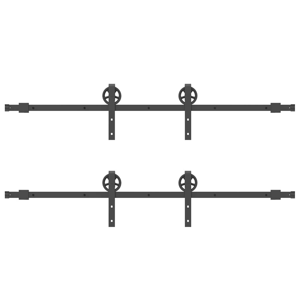 vidaXL Μηχανισμός Συρόμενης Μεσόπορτας Μαύρος 366 εκ. Ατσάλινος