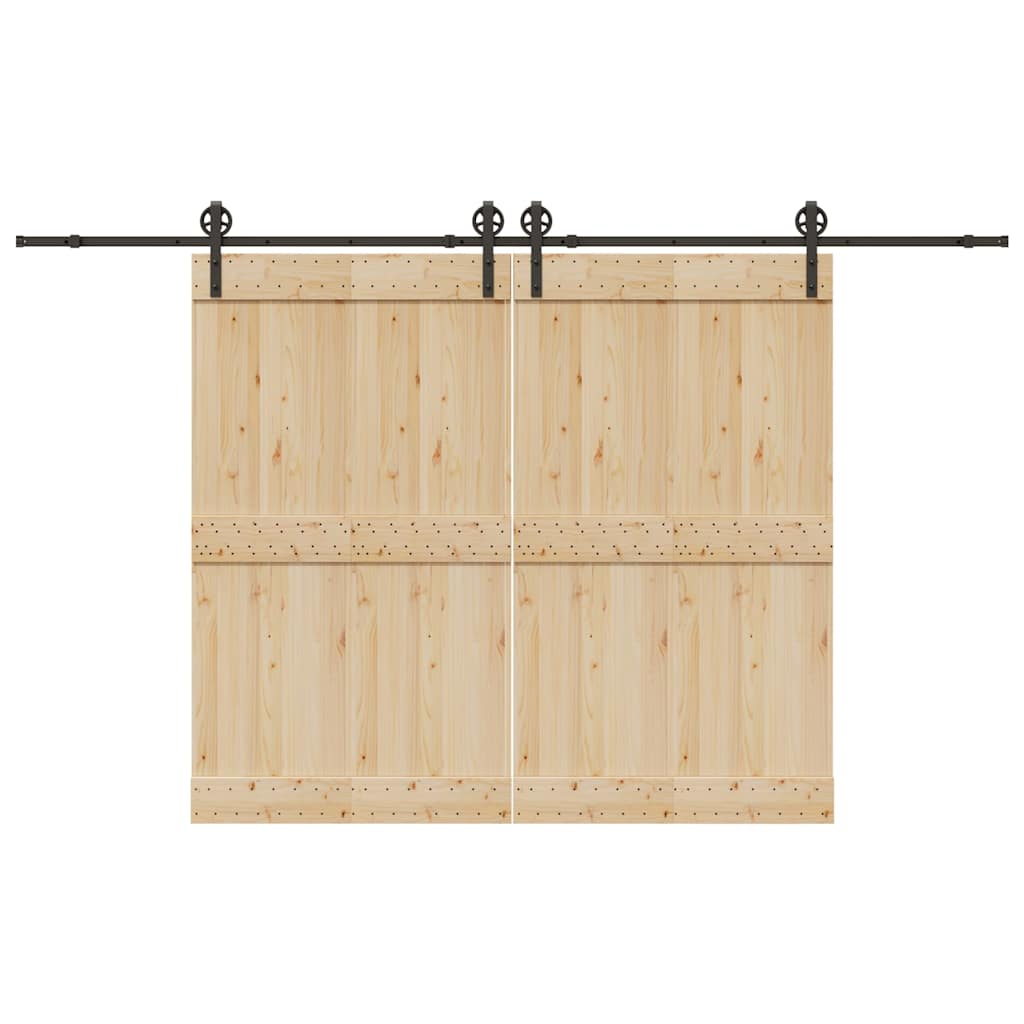 vidaXL Μηχανισμός Συρόμενης Μεσόπορτας Μαύρος 366 εκ. Ατσάλινος