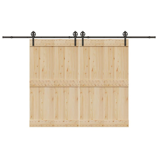 vidaXL Μηχανισμός Συρόμενης Μεσόπορτας Μαύρος 366 εκ. Ατσάλινος