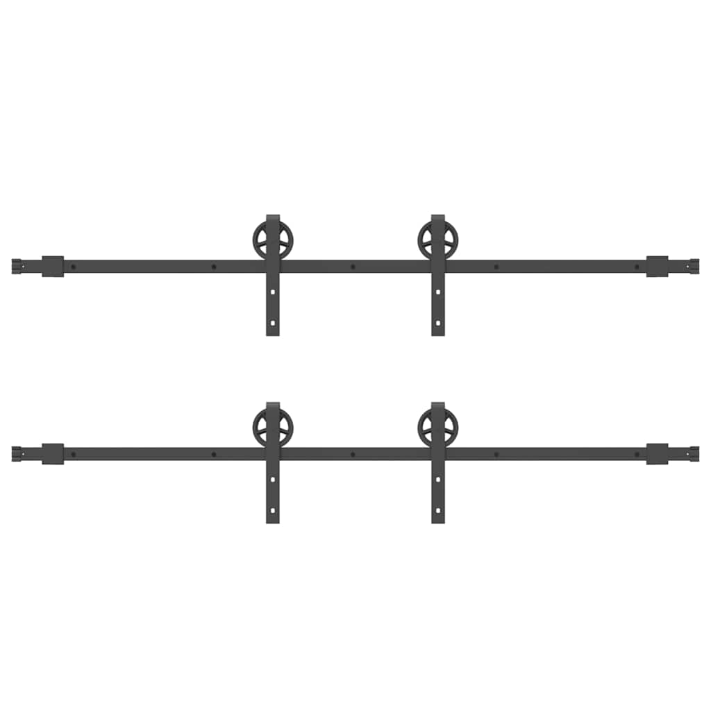 vidaXL Μηχανισμός Συρόμενης Μεσόπορτας Μαύρος 400 εκ. Ατσάλινος