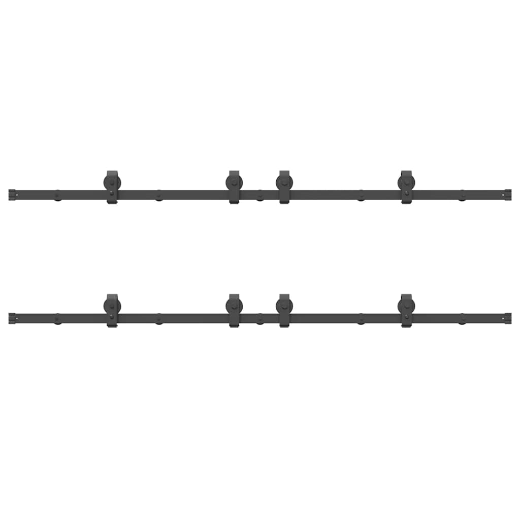 vidaXL Μηχανισμός Συρόμενης Μεσόπορτας Μαύρος 366 εκ. Ατσάλινος