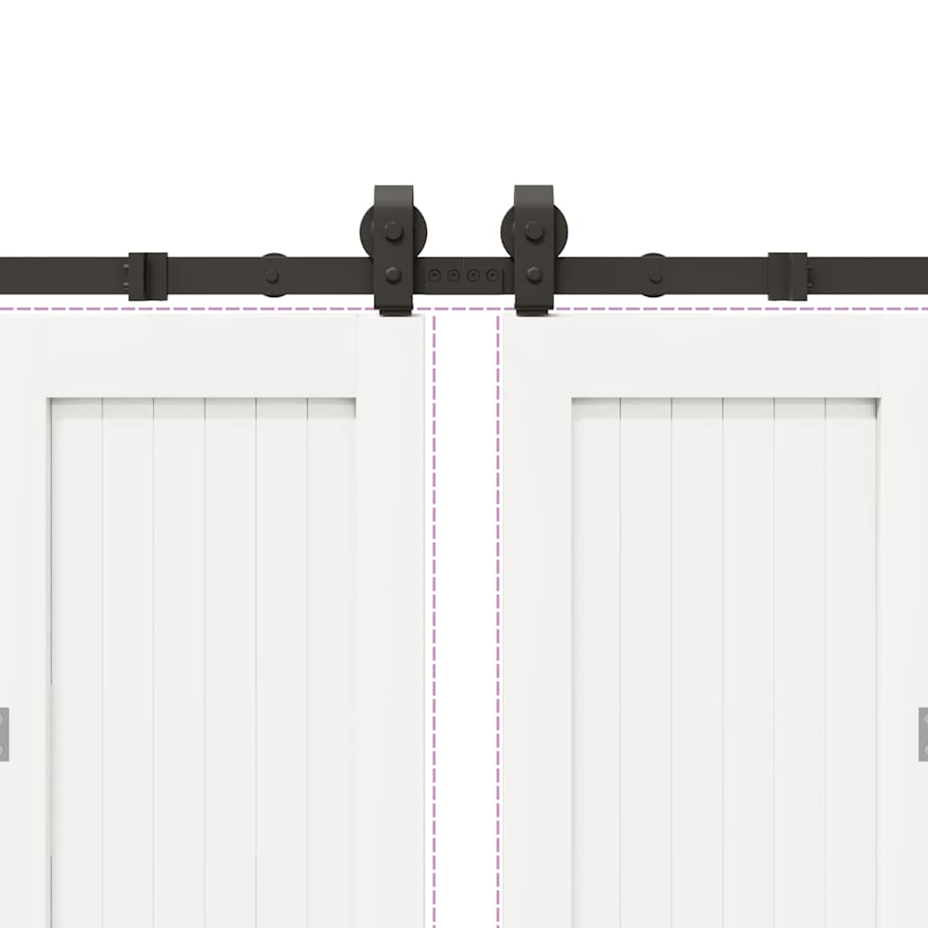 vidaXL Μηχανισμός Συρόμενης Μεσόπορτας Μαύρος 366 εκ. Ατσάλινος