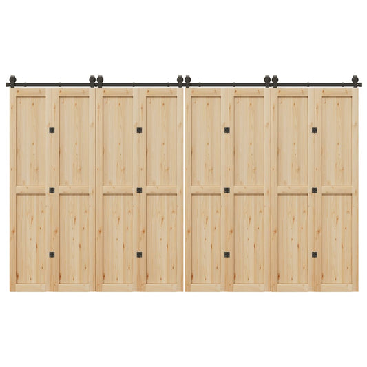 vidaXL Μηχανισμός Συρόμενης Μεσόπορτας Μαύρος 366 εκ. Ατσάλινος