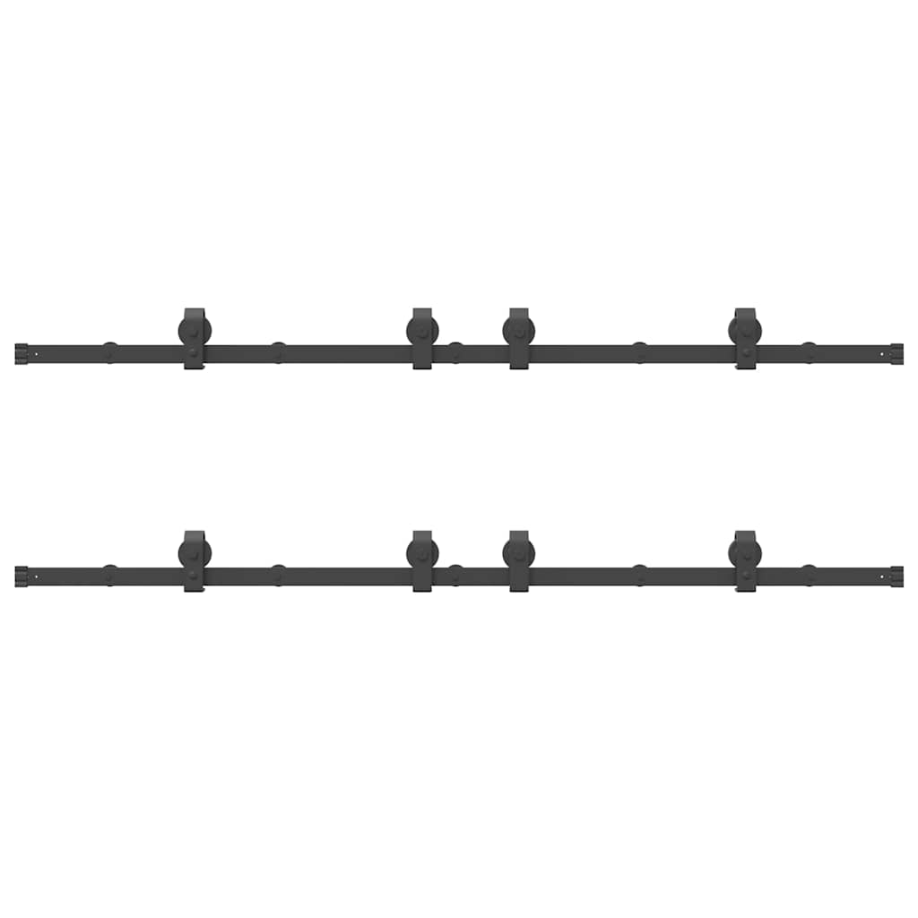 vidaXL Μηχανισμός Συρόμενης Μεσόπορτας Μαύρος 400 εκ. Ατσάλινος