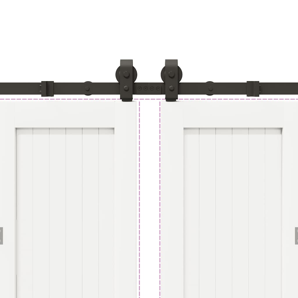 vidaXL Μηχανισμός Συρόμενης Μεσόπορτας Μαύρος 400 εκ. Ατσάλινος