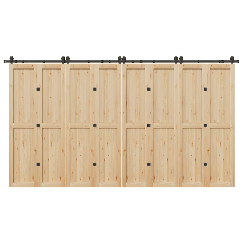 vidaXL Μηχανισμός Συρόμενης Μεσόπορτας Μαύρος 400 εκ. Ατσάλινος