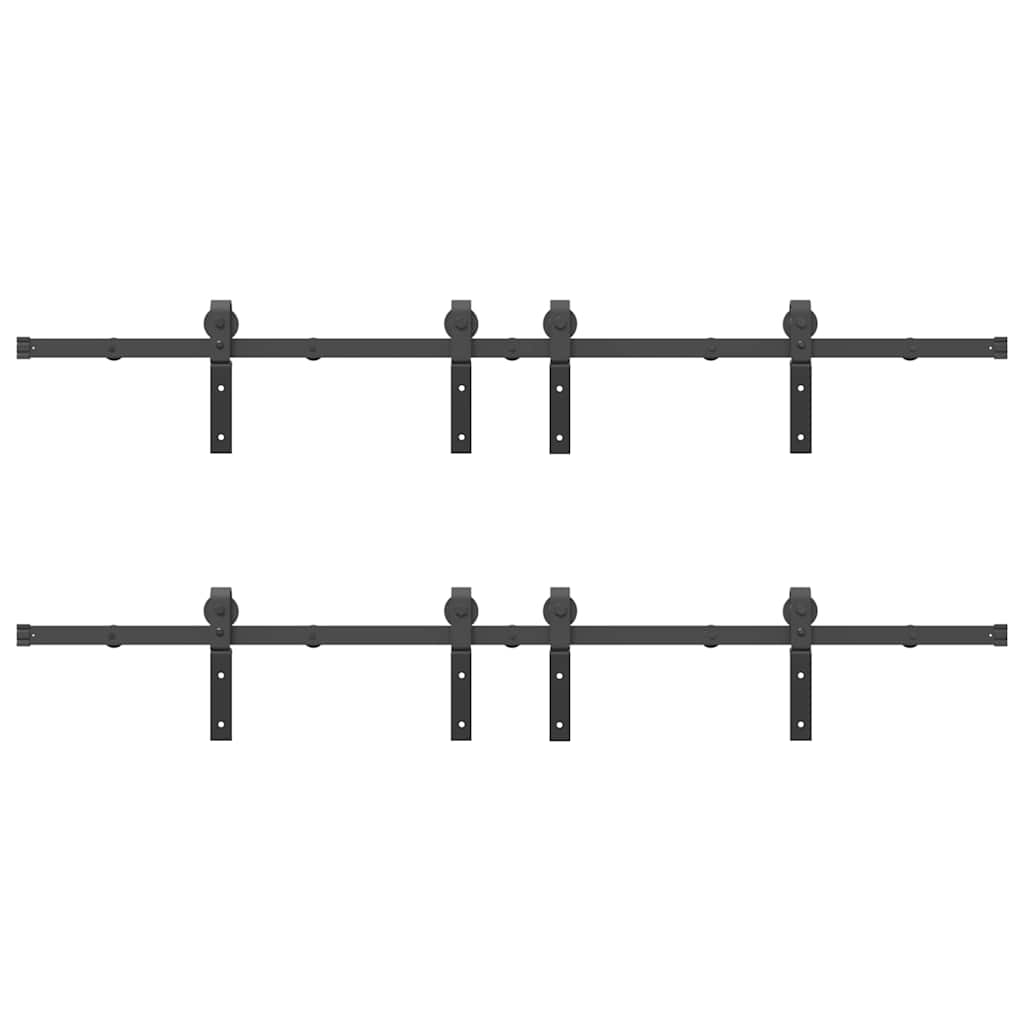 vidaXL Μηχανισμός Συρόμενης Μεσόπορτας Μαύρος 366 εκ. Ατσάλινος