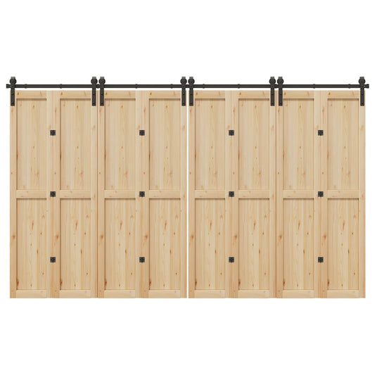 vidaXL Μηχανισμός Συρόμενης Μεσόπορτας Μαύρος 366 εκ. Ατσάλινος