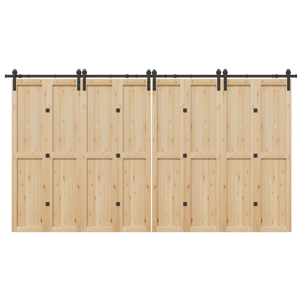 vidaXL Μηχανισμός Συρόμενης Μεσόπορτας Μαύρος 400 εκ. Ατσάλινος