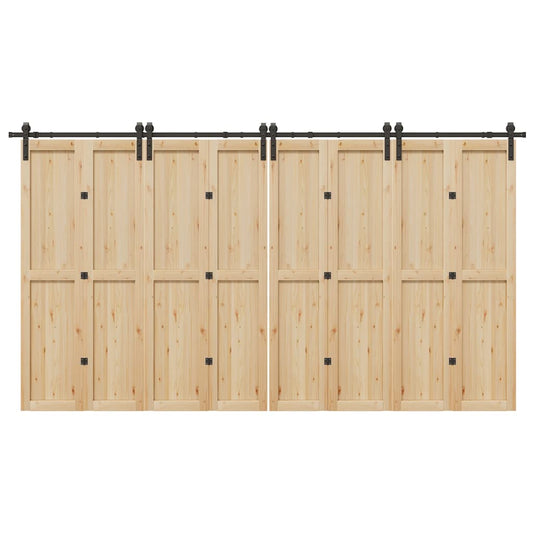 vidaXL Μηχανισμός Συρόμενης Μεσόπορτας Μαύρος 400 εκ. Ατσάλινος